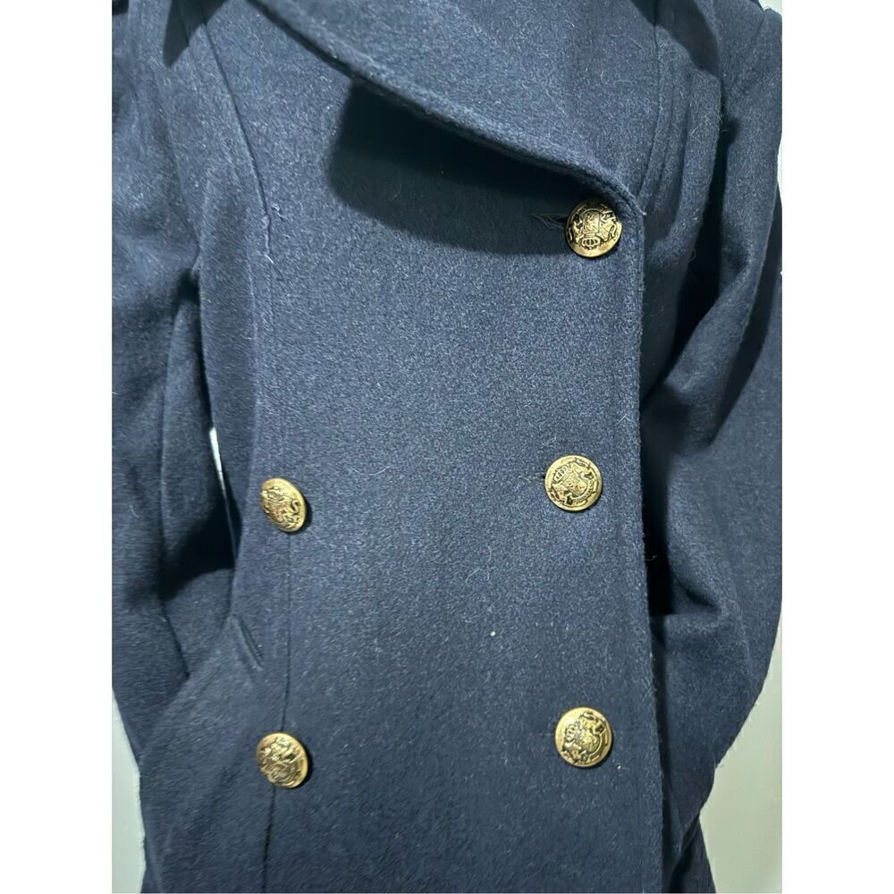 Braetan blue coat wool blend gold buttons 8 - Picture 11 of 11